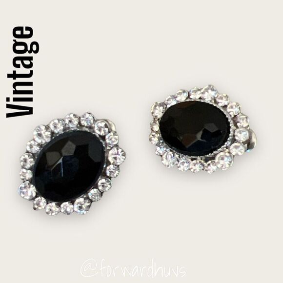 Vintage Rhinestone Unbranded Post Earrings - Picture 7 of 11